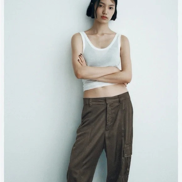 ZARA SATIN JOGGERS. SIZE MEDIUM - Picture 3 of 10